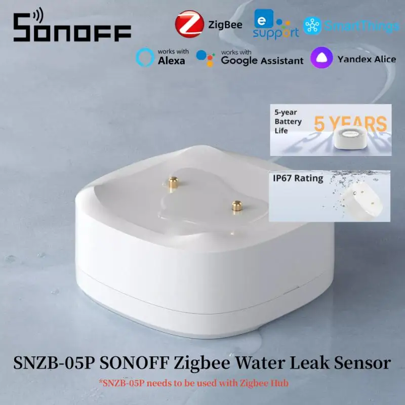 

SONOFF SNZB-05P Zigbee Smart Water Leak Sensor Leaking and Dripping Detection Smart Home Automation Via eWeLink Alexa Google