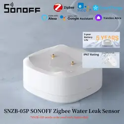 SONOFF SNZB-05P Zigbee Smart Water Leak Sensor Leaking and Dripping Detection Smart Home Automation Via eWeLink Alexa Google