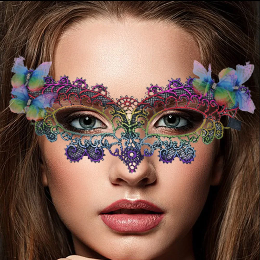 

Женская ажурная кружевная маска, венецианская маскарадная маска для глаз, танцевальная вечеринка, нарядная маска на Хэллоуин