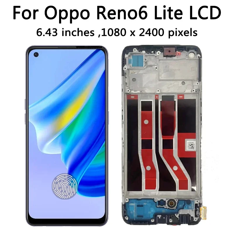 6.43\'\' New AMOLED For Oppo Reno6 Lite CPH2365 LCD Touch Screen Display For OPPO Reno 6 lite 6lite Assembly Display