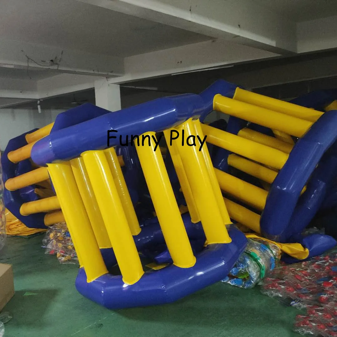 Water Park Games Rental Commercial colorful Inflatable Water Wheel, Water Inflatable Roller With air pump