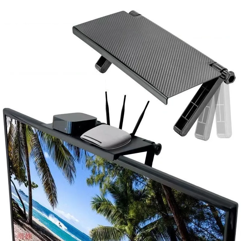 Punch-free TV screen shelf Computer display stand Monitor stand TV stand screen router set-top box shelf storage stand