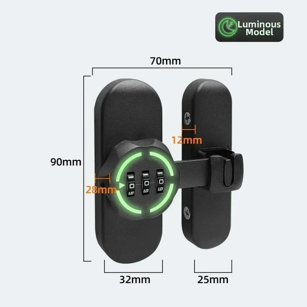 Password Door Latch 90/180 Degree Barn Sliding Bathroom Lock Digit Security Password Keyless Drawer Cam Lock For Drawers Cabinet view 6