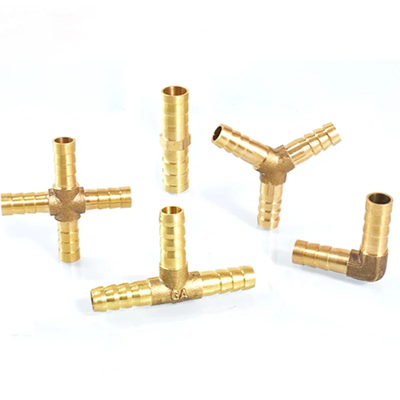 Para manguera de 4mm, 5mm, 6mm, 8mm, 10mm, 12mm, 16mm y 19mm, accesorios de tubo de agua Pagoda de cobre, conector de latón de 2 3 y 4 vías