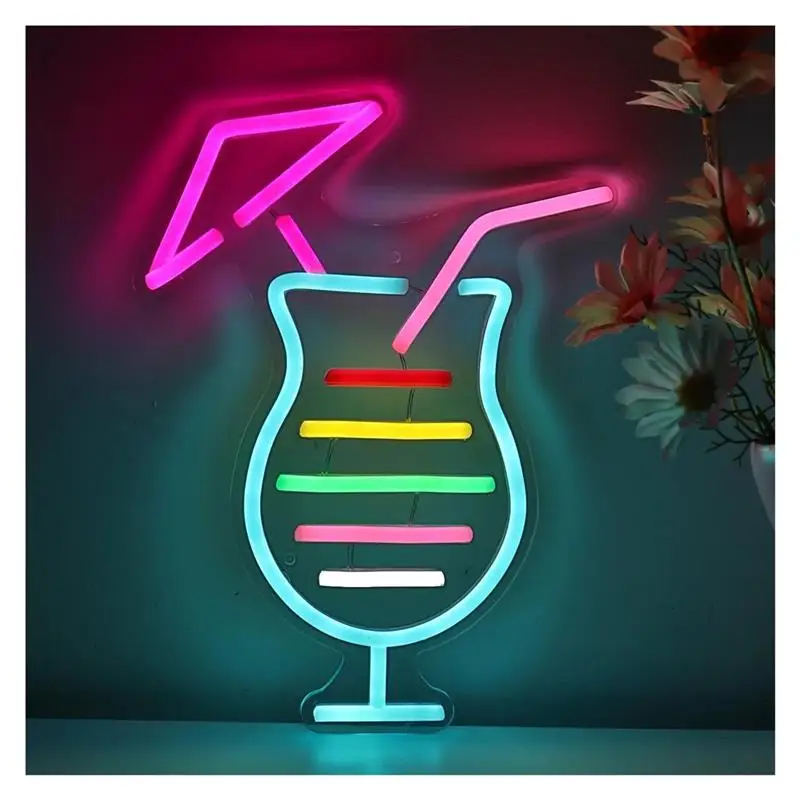 rainbow-cocktails-with-umbrella-hurricane-glass-neon-sign-for-room-party-pub-club-wall-decoration-light-224cm×30cm
