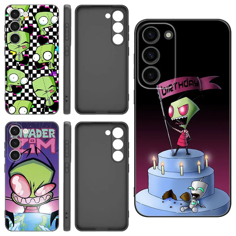 Invader Zim Cartoon Black Silicone Phone Case For Samsung Galaxy S20 S21 S23 S24 FE S22 Ultra S8 S9 S10 Plus