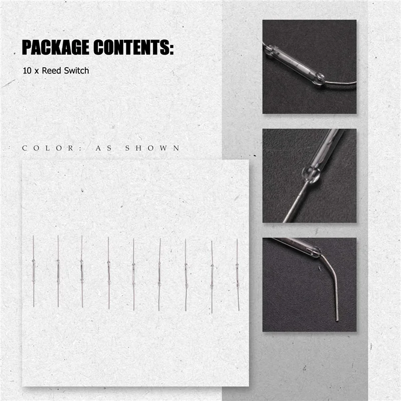 

【B07R】10 Pcs Reed Contact 14Mm X 2Mm Miniature Reed Contact Reed Switch 44Mm Length
