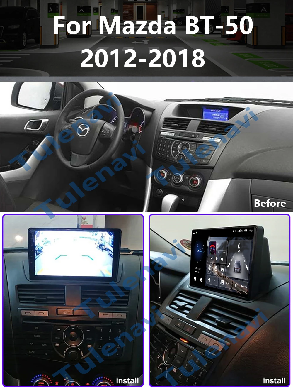 

Для Mazda BT50 BT-50 2012-2018 стерео Android15 авторадио беспроводной Carplay автомобильный радиоприемник Navi GPS мультимедийный видеоплеер