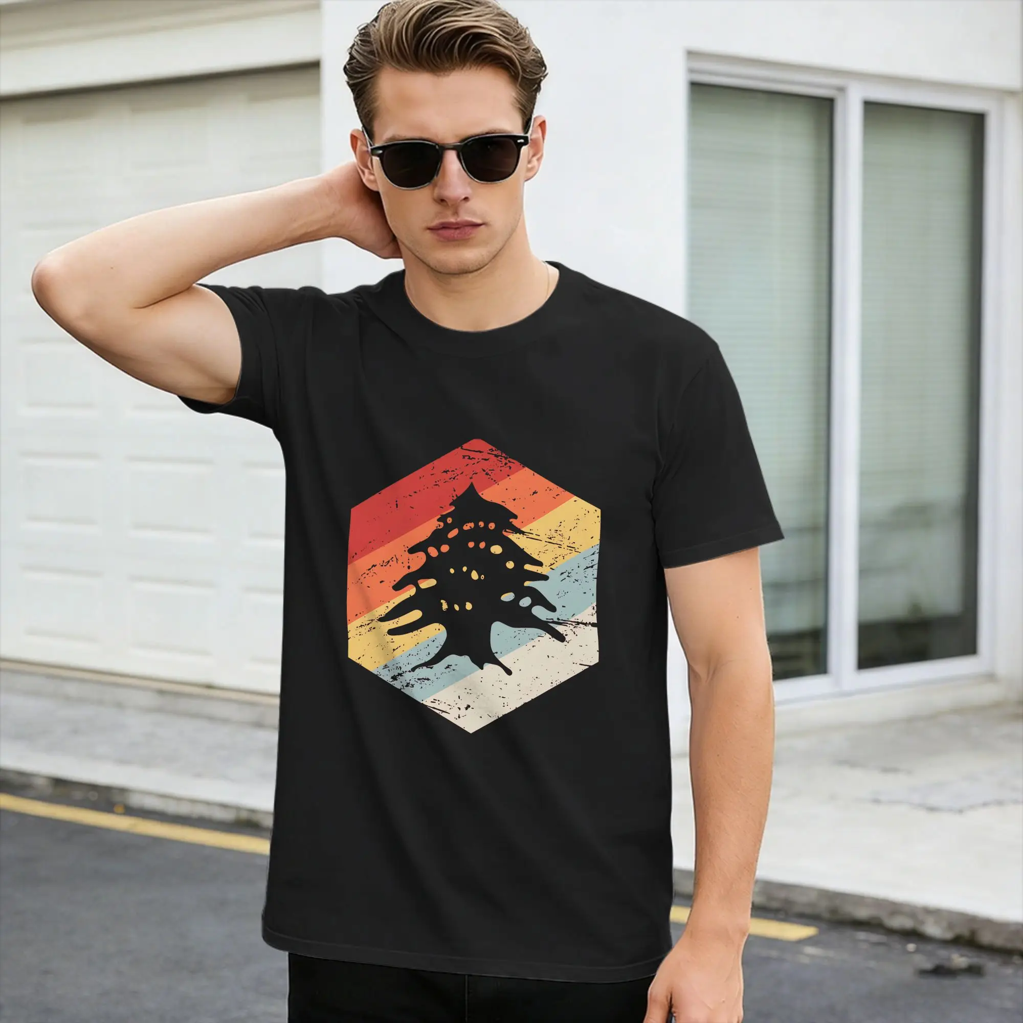 Lebanon T-Shirt Tree Fashion T-Shirts Short Sleeve Street Style Tshirt Summer Cotton 4XL 5XL 6XL Tees,