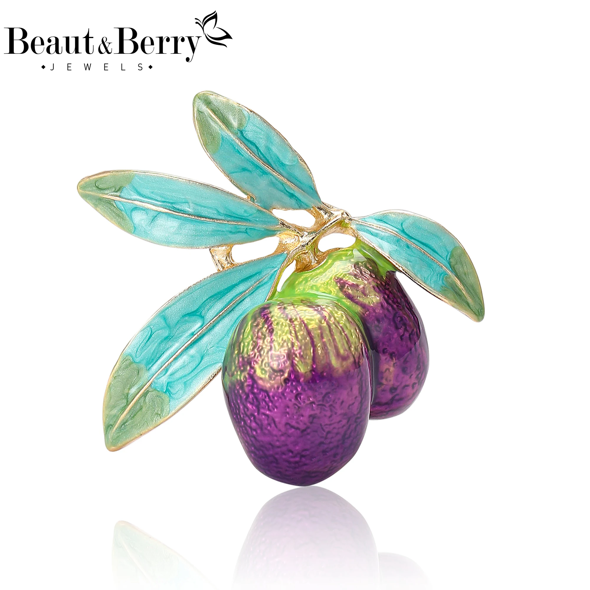 

Beaut&Berry Classic Enamel Olive Brooches for Women Unisex Plant Pins Casual Party Jewelry Accessories Gifts Decoration