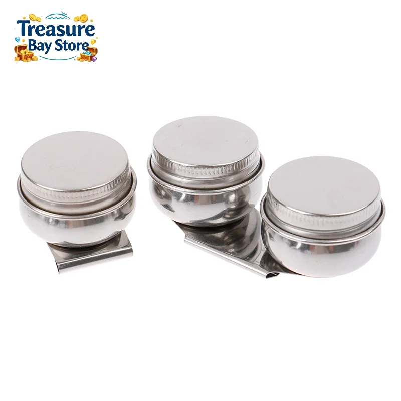 Stainless Steel Drum Painting Palette Oil Paint Pot Single Double Hole Dipper