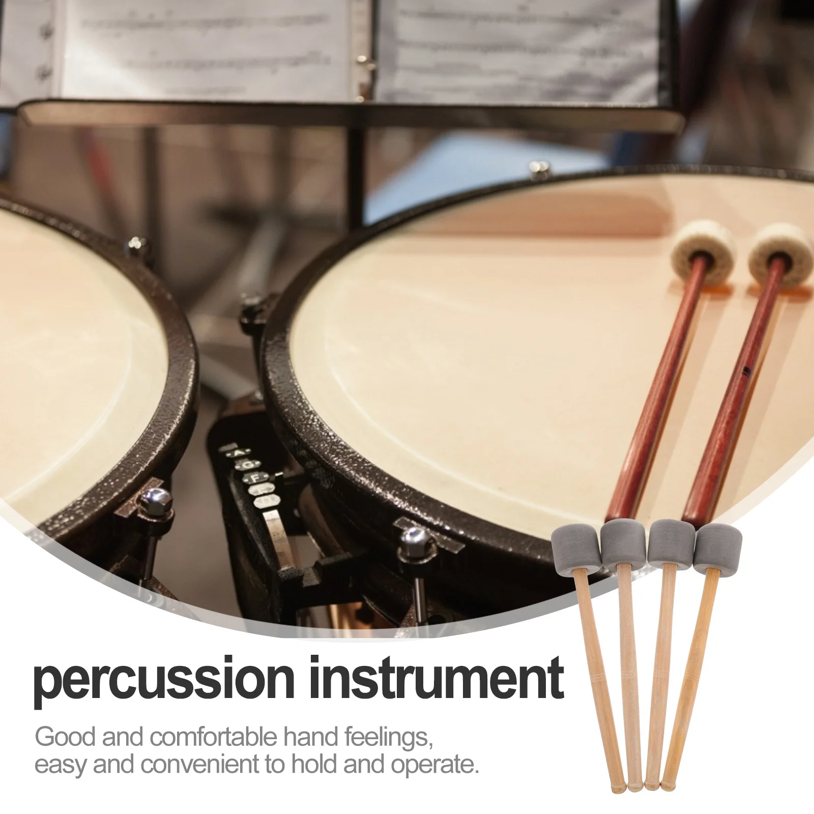4 قطعة مقبض الخشب مضرب طبلة كبيرة المطرقة ل طبلة باص قرع مطارق العصي أداة عزف موسيقى ملحق الطالب