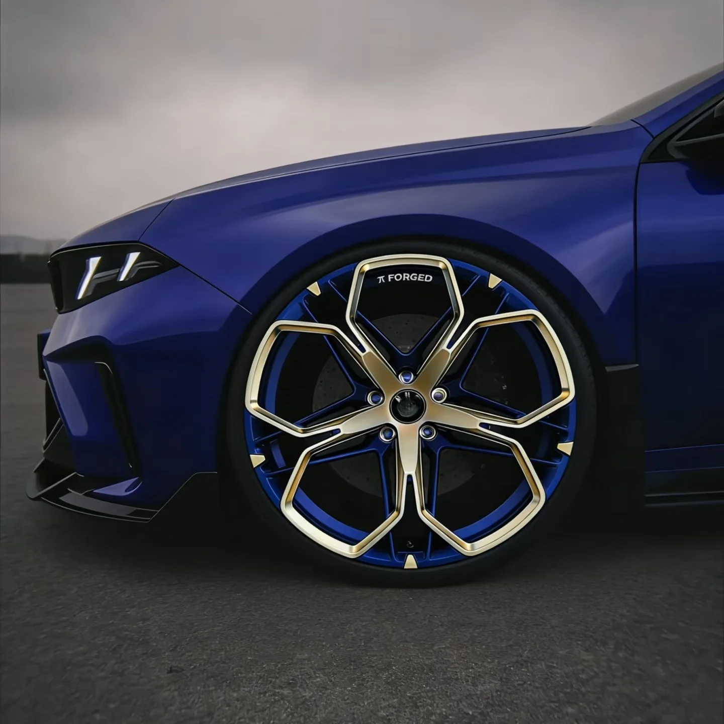 *forPopular Spoke-Style Forged Wheels with Gold Trim, Sizes 18/19/20/21/22/23/24 Inches, PCD 5x112, 5x120 5x115 5x100 5x108 5x1