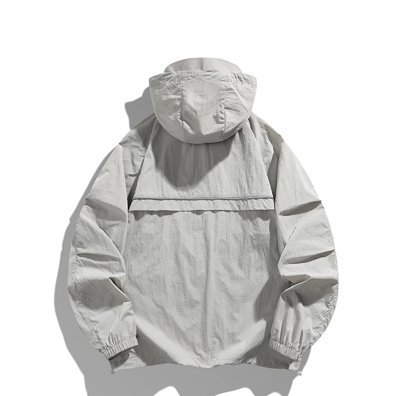 UPF 50+ Sun Protection Clothes Nylon Quick-Drying Jacket Lightweight Ice Silk Men's and Women's Outdoor Anti-UV Hooded Coats