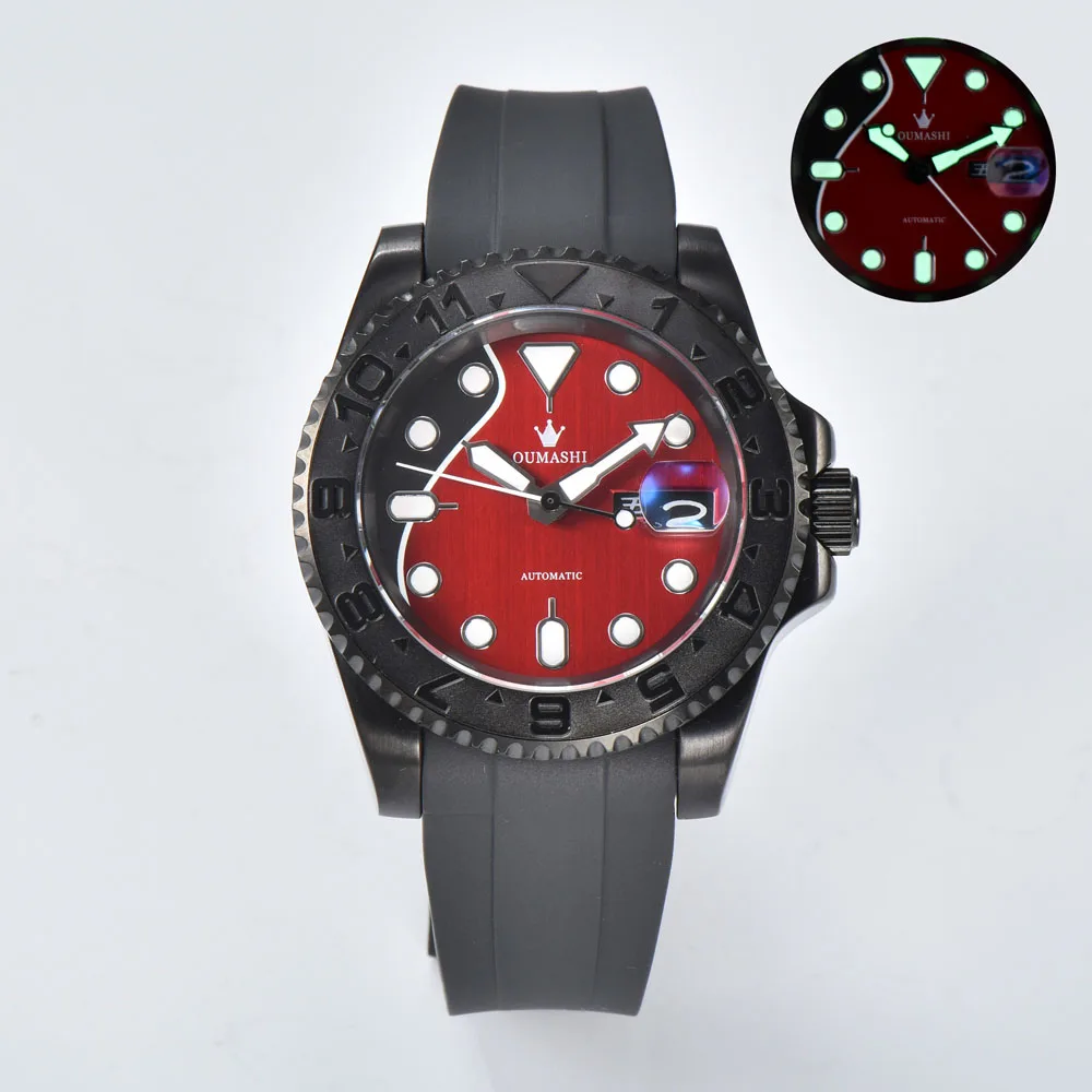 40mm NH35/NH70 diving watch for men with rubber strap Japan genuine NH35/NH70 automatic movement m268655-0010 can customize logo