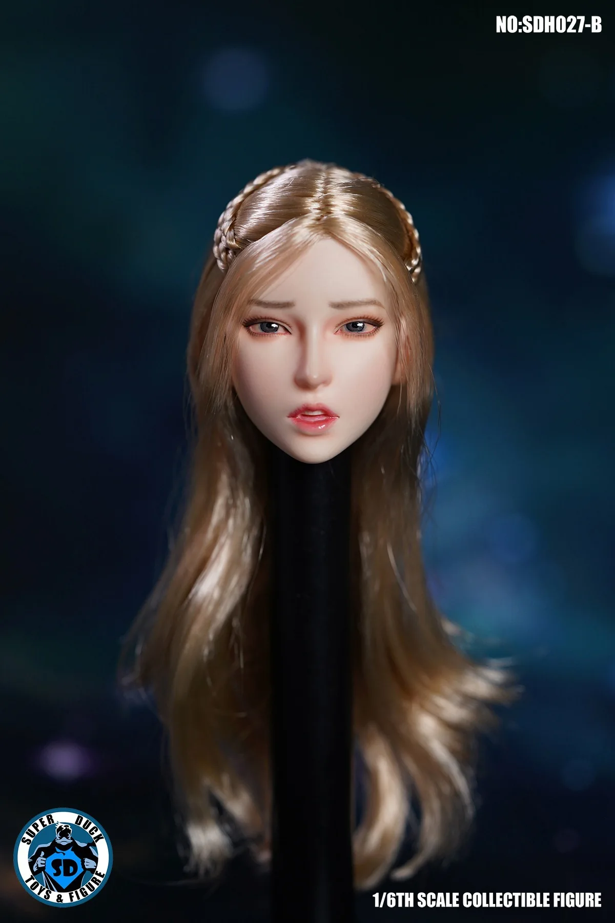 SUPER DUCK 1/6 SDH027B Sad Girl Head Carved Sculpt Blonde Curls Fit 12'' TBLeague JIAOU Pale Action Figure