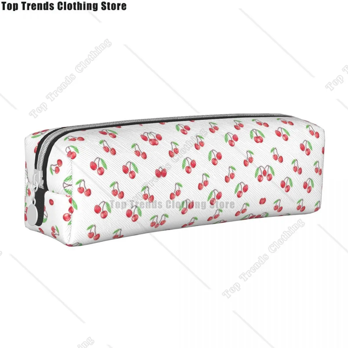 

Cherries Pencil Case Handdrawn Fashion Square Pencil Box Kids Fashion Portable Back To School Pencil Cases Stationery Organizer