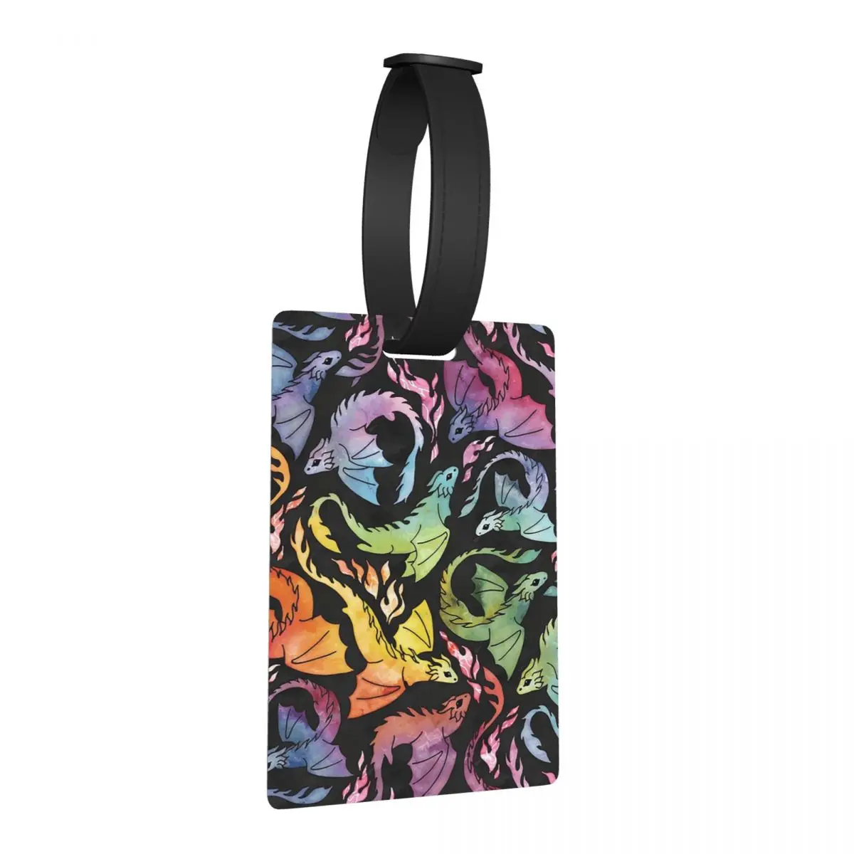 

Багажные бирки Dragon Fire Dark Rainb, аксессуары для чемодана, портативный багаж, посадочная бирка, держатель этикетки, идентификационное имя, адрес