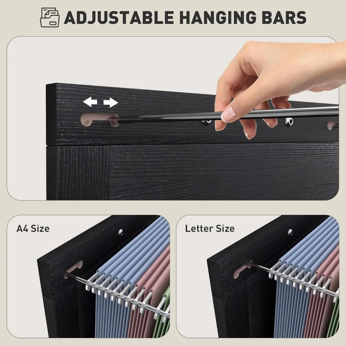 3 Drawer File Cabinet with Silent Slides