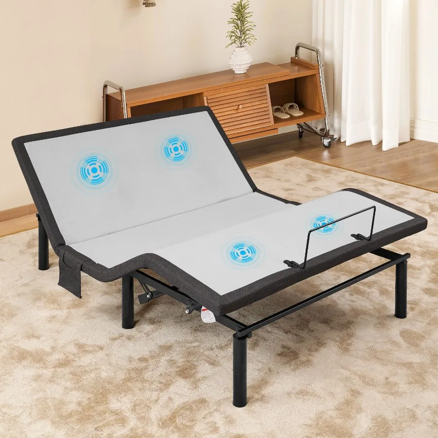 

Ergonomic Queen Size Adjustable Bed Zero Gravity Base for Stress Management w and Foot Incline Wireless Remote Control Massage
