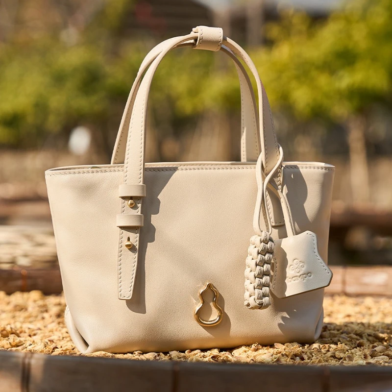 BAMPO 2025 New Suisu Bag Top Grain Cowhide Small Tote Bag Commuter Handbag Crossbody Shoulder Bag