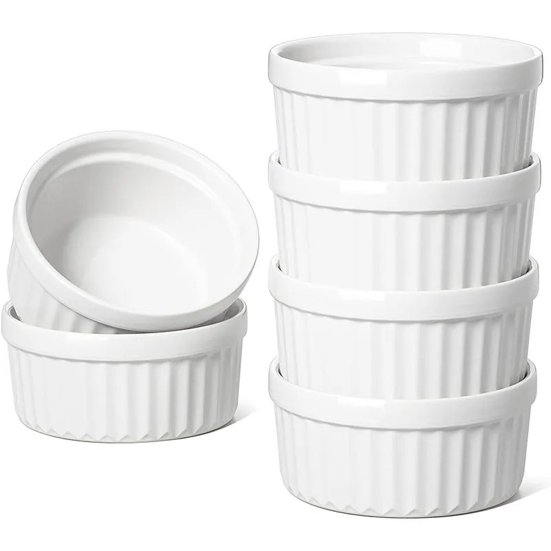 Keramik Auflauf förmchen Schalen 240 ml Set mit 6 ofens ic heren, Crème Brulee Auflauf förmchen, Pudding Pudding Tassen Souffle Ramiken, Dip-Sauce