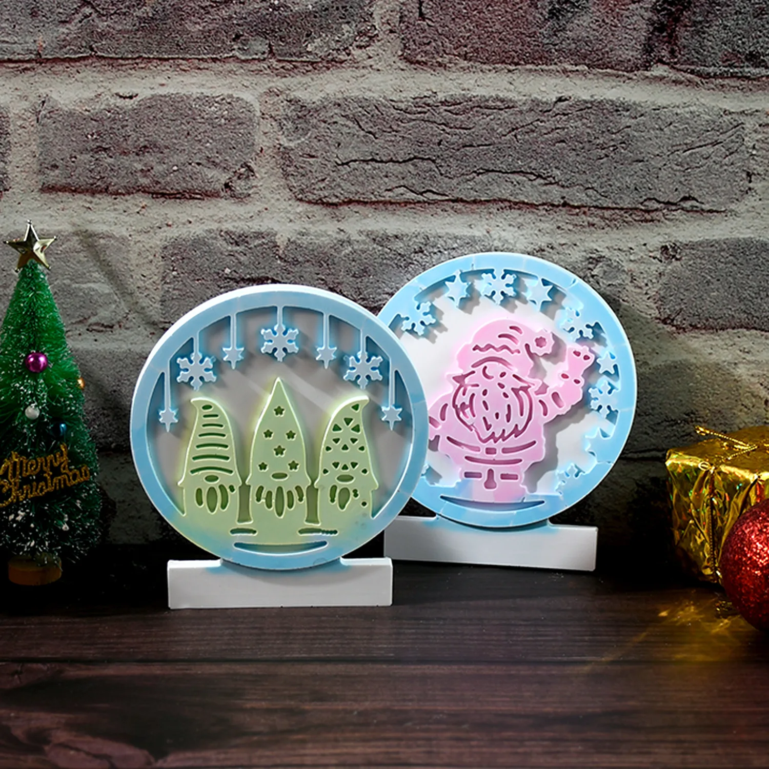 Diy Drip Mold Santa Claus Aroma Candle Candle Holder Plug 3d Ornament Silicone Mold