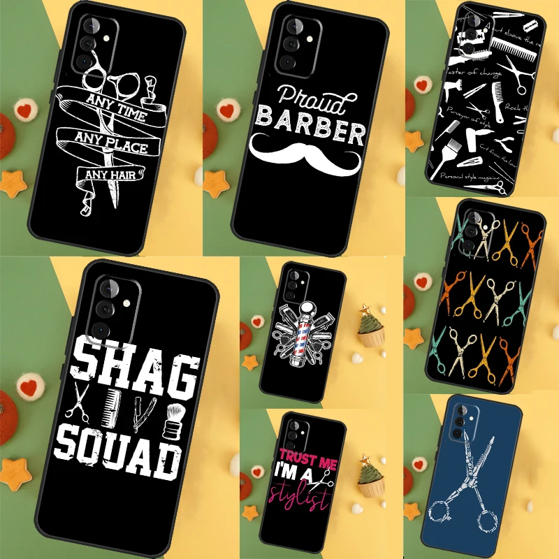 Hairdresser Barber Scissors Case For Samsung Galaxy A14 A34 A54 A55 A35 A15 A73 A53 A33 A23 A13 A12 A32 A52 A51 Cover