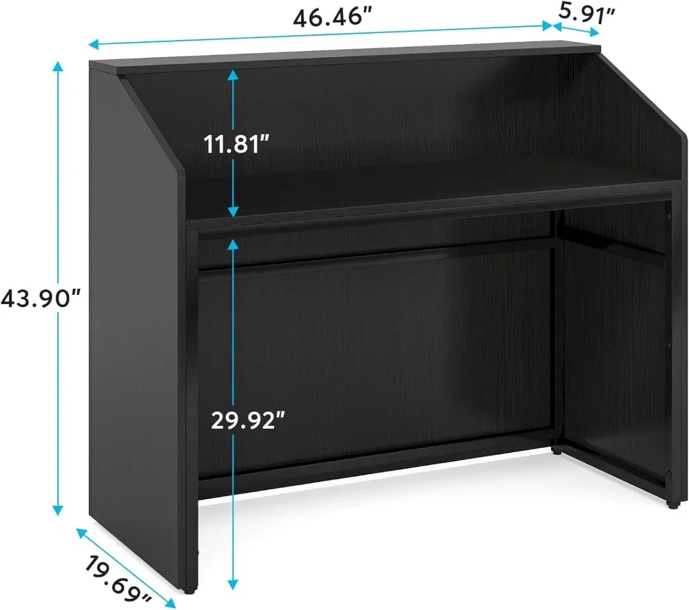 Recepção moderna para recepção, recepção de tribos, mesa de sala com Ió cabo, balcão de varejo, 47 in