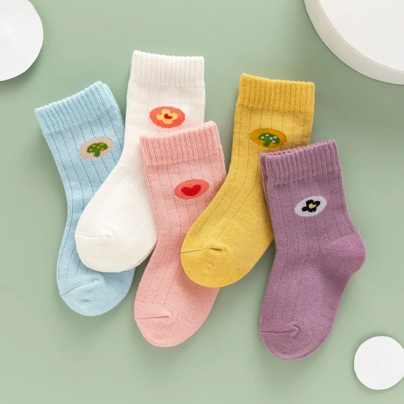 

Girls' Spring and Autumn Socks Pure Cotton Children's Mid tube Socks Girls' Baby Breathable Soft Socks