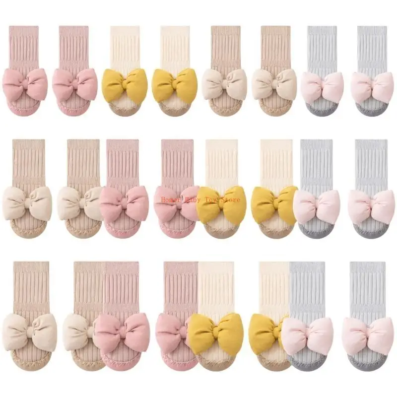 J0PF حذاء مشي للأطفال الصغار بنعال غير قابلة للانزلاق وعقدة عصرية قابلة للتنفس أحذية أطفال ناعمة للمشايات المبكرة #5