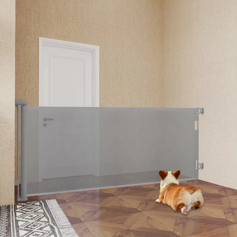 

Защитный барьер для домашних животных Sair: сетчатая ограда для собак и кошек, выдвижная, легко устанавливаемая, для использования внутри помещений