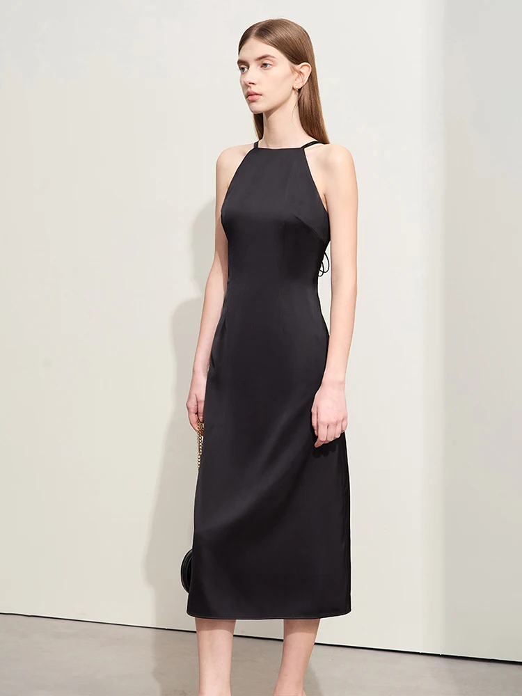 Amii ミニマリズム レディース ワンピース 2025 女性用 夏新作 キャミソールワンピース エレガント モダン スリム 無地 ファッション レディース服 12452057