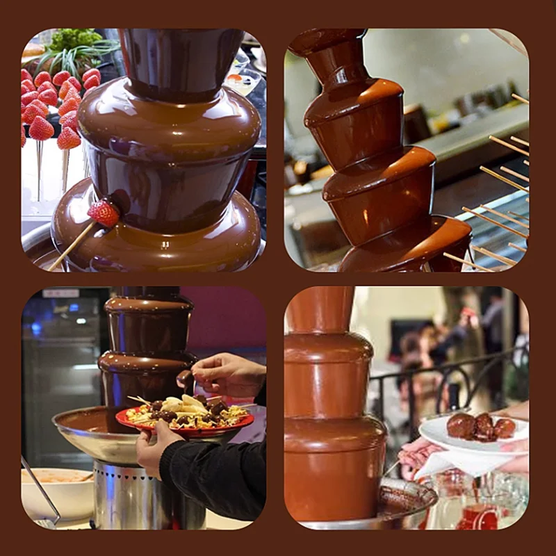 Chocolate Fountain 5 Layers Electric Bar Waterfall Machine Automatic Melting Tower for Party/wedding Commercial Birthday