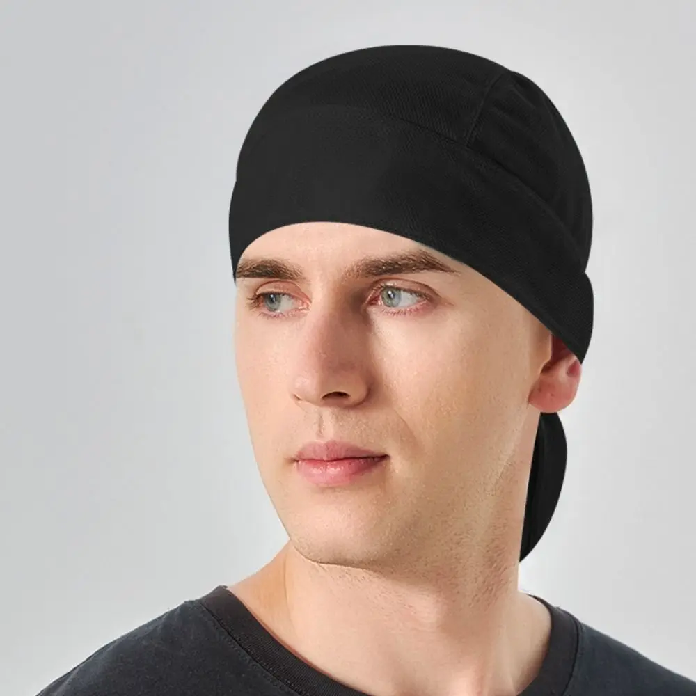 Elasticity Riding Mesh Durag Fashion Sweat-wicking Quick-dry Pirate Hat Headband Cosplay Beanie Motorcycling
