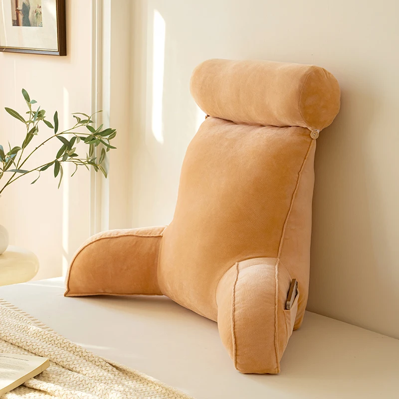 Large Bed Rest Pillow Reading Pillow with Detachable Neck Roll for Sitting in Bed or Couch Back Pillow for Watching TV/Gaming