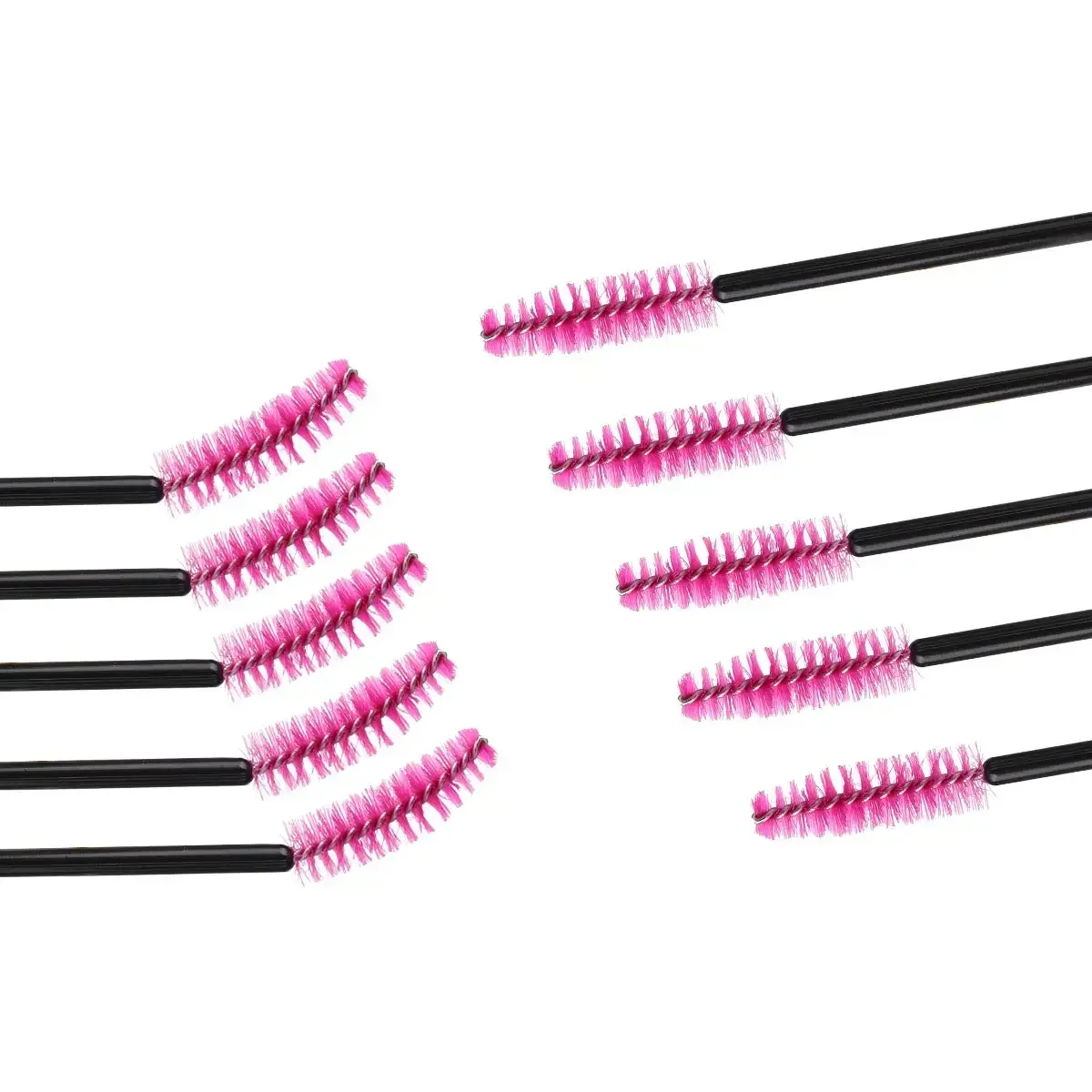 100 pçs descartável micro extensão de cílios kit de maquiagem escova de cílios rímel varinhas aplicador spoolers sobrancelha pente escovas cílios