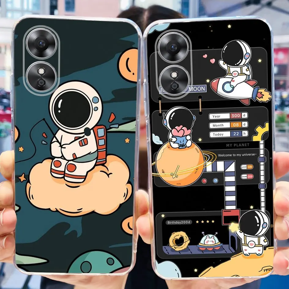 For OPPO A17 A17K Case CPH2471 CPH2477 Silicone Cover Fashion Flower Clear Soft Bumper For OPPOA17 OPPOA17K A 17 A 17K TPU Funda image 2