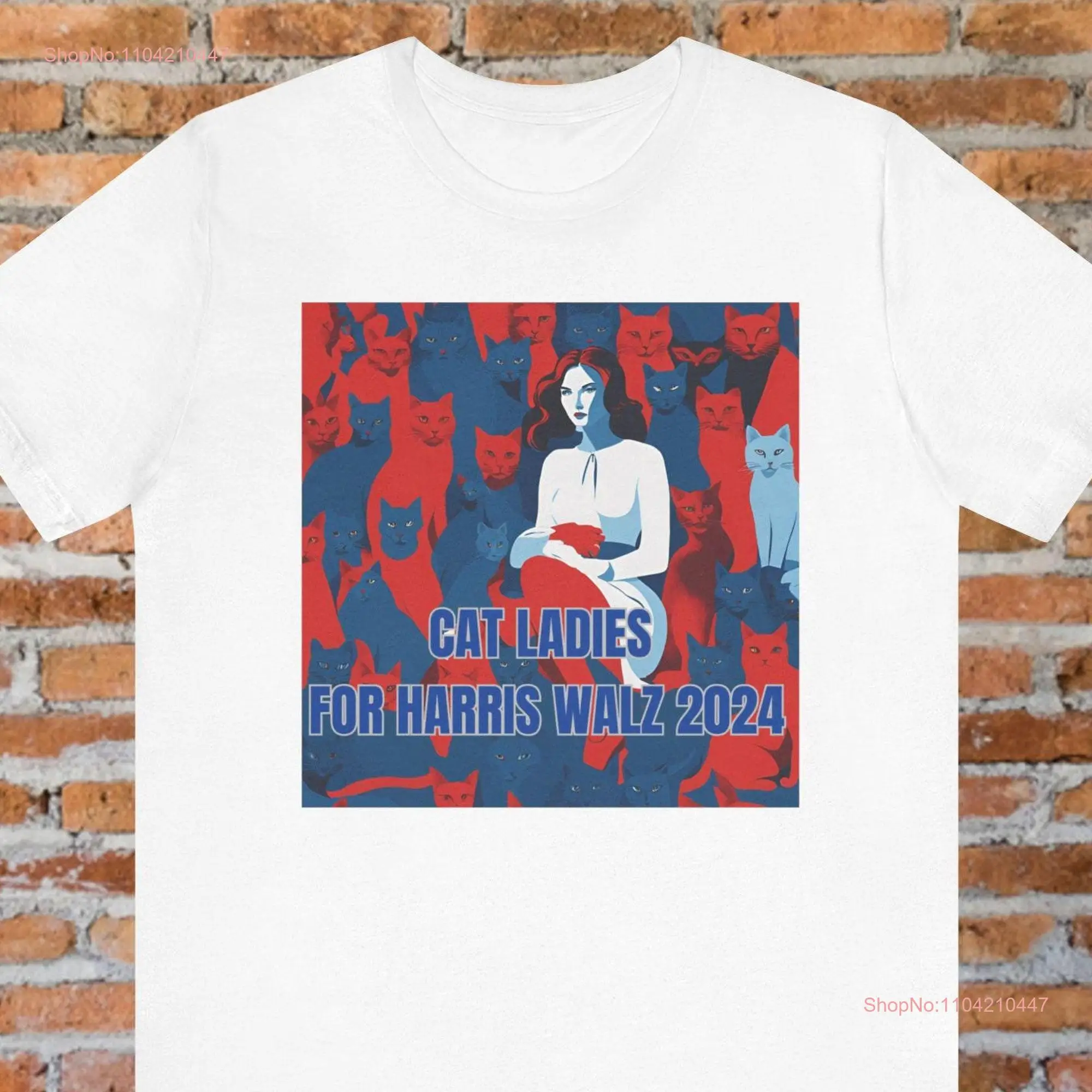 Cat Ladies for Harris 2024 Lady Election T Shirt Funny Walz Campaign Support long or short sleeves