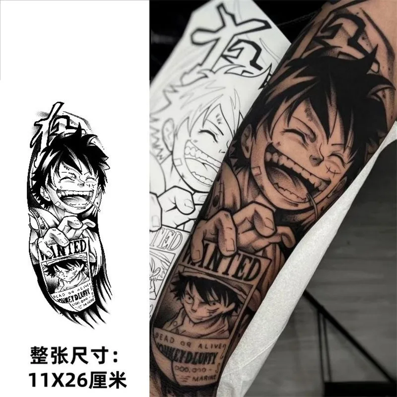 One Piece Luffy Tattoo Stickers Anime Herbal Water Transfer Stickers Adult Body Art Durable Non Fading Arm Fake Tattoo Toy Gifts