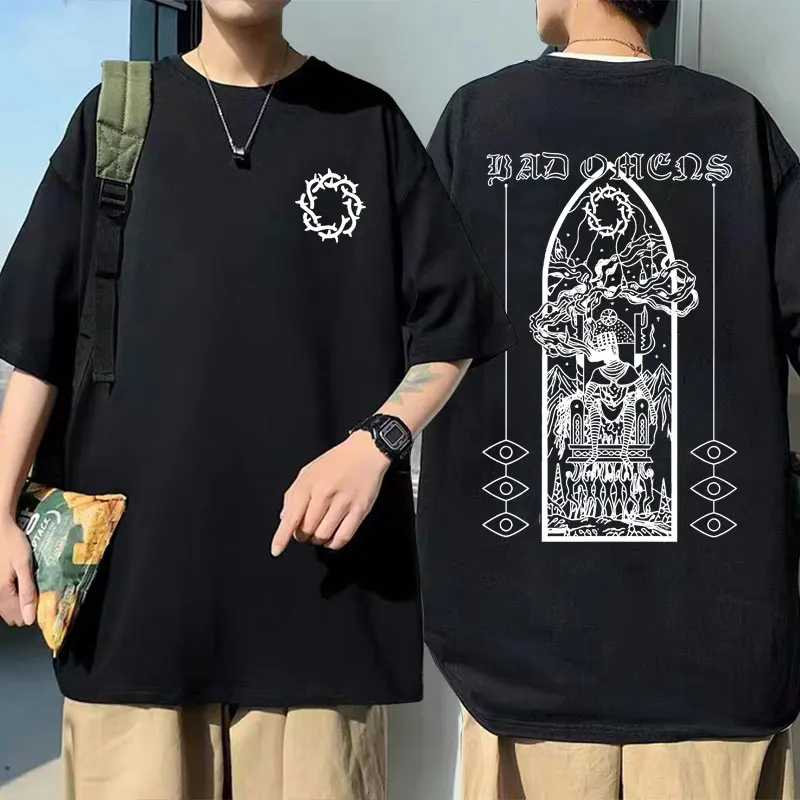 

Rock Band Bad Omens T Shirt Men Women Clothing Casual Vintage Oversized Tee Shirt Male Gothic Fashion Trend Short Sleeve T-shirt