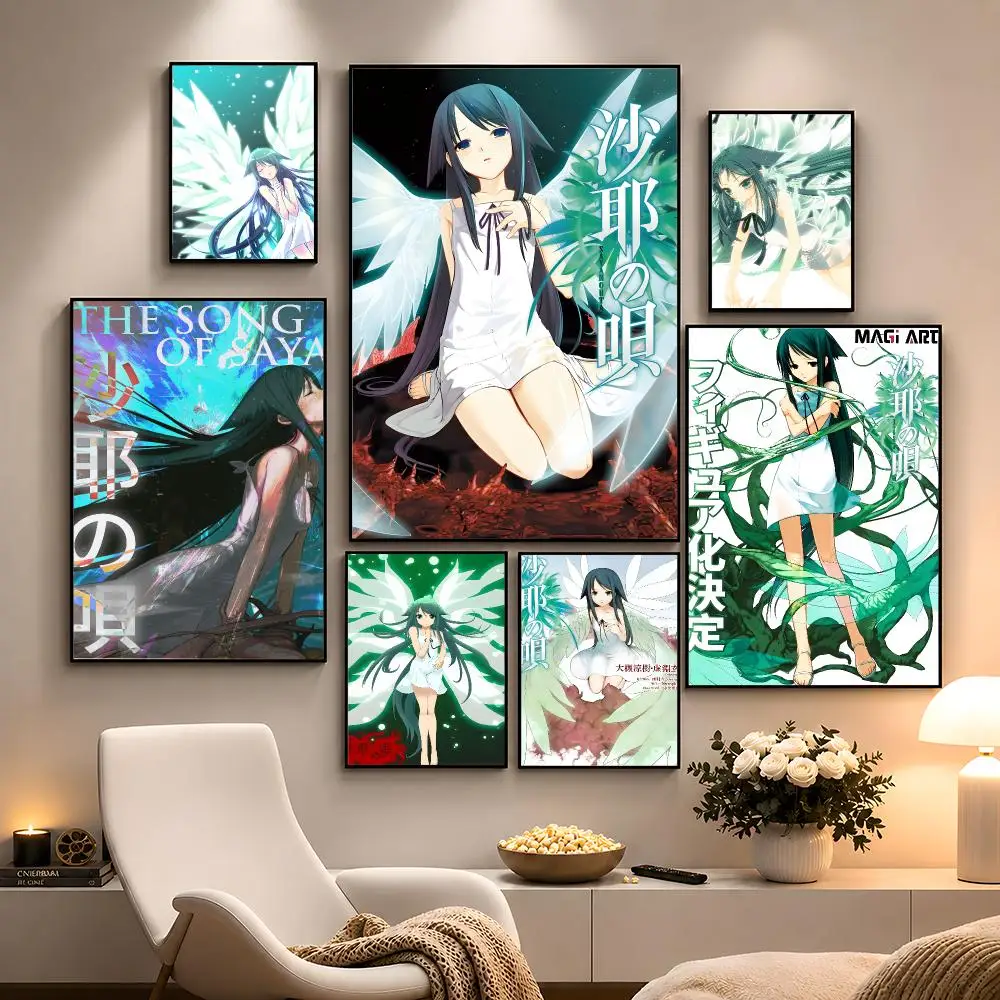 Game The Song of Saya Fuminori Horror Poster Peel And Stick Wall Art PP Waterproof HD Bedroom Living Room Home Decor Gift