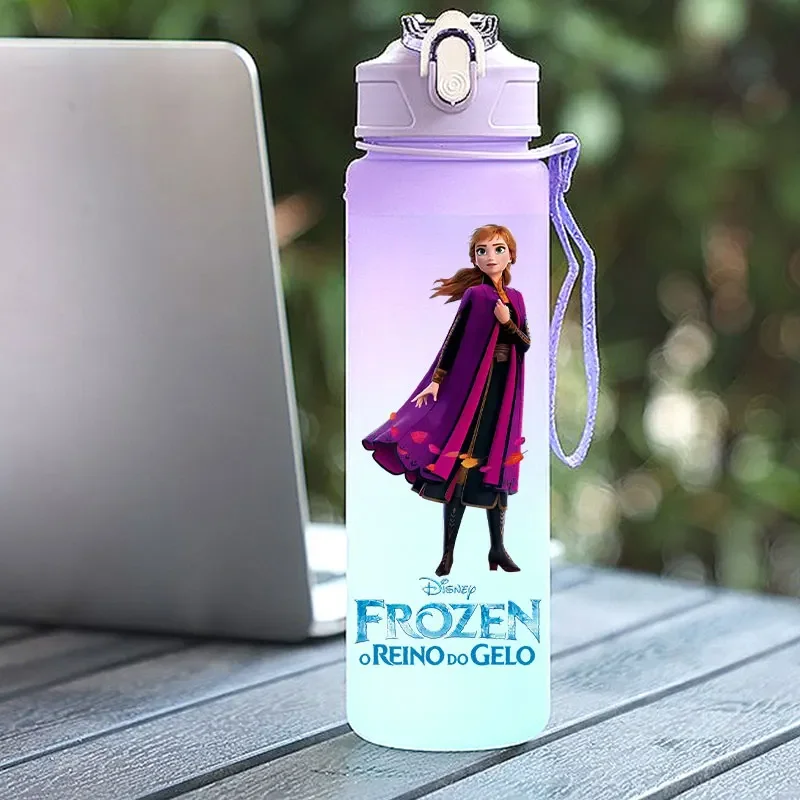 Frozen 750ML Straw Water Cup Children Portable Elsa and Anna Plastic Cartoon Large Capacity Sports Water Bottle Rainbow Cup view 6