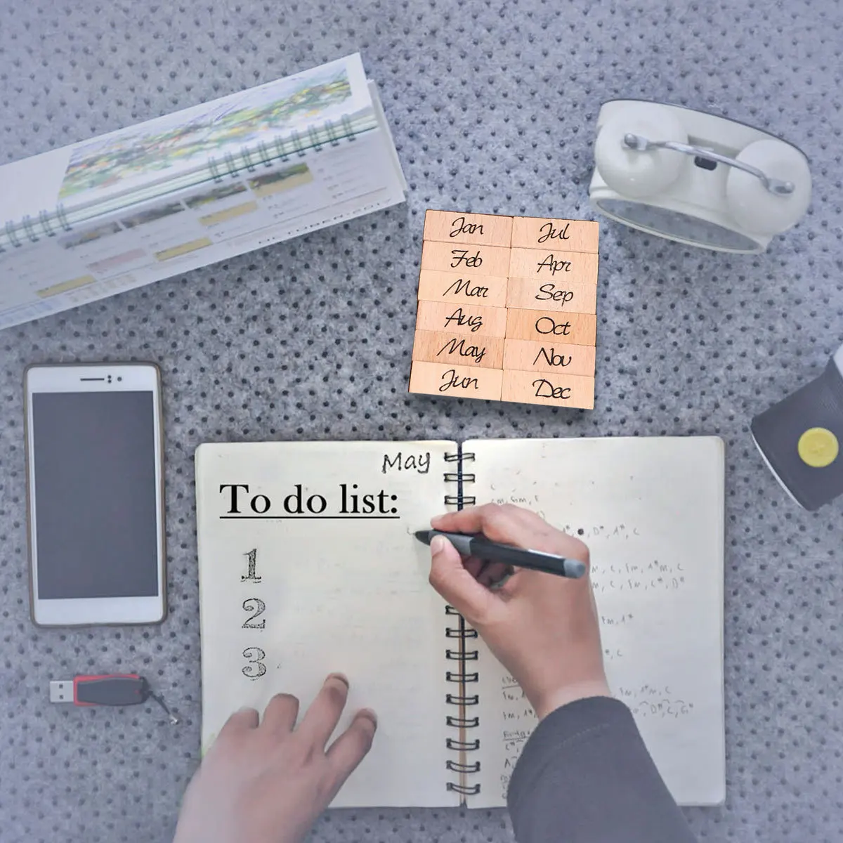 

24Pcs Wooden Stamp Set Month Letter Abbreviation Seals DIY Scrapbook Diary Album Rubber Stamps for Craft Gift Card Decoration