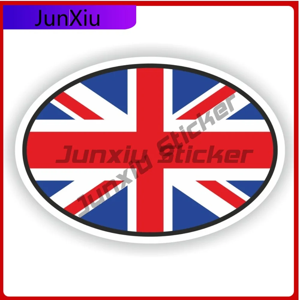 

United Kingdom Jack Elliptical National Flag With White Border Sticker Vinyl Decals Motorcycle Stickers With Women And Girls Cam