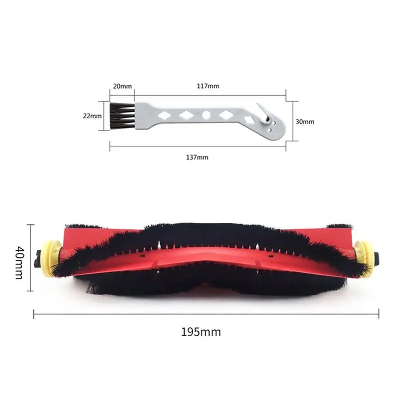 AS63-1 Set Main Brush Roller Brush Compatible For Roborock S5 Max S5 S6 S51 Vacuum Cleaner Parts