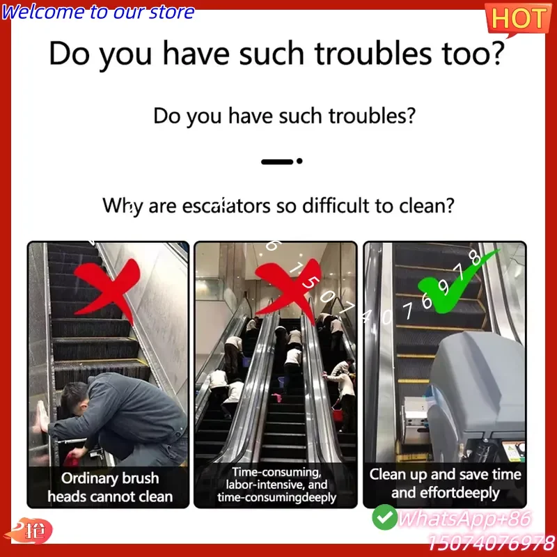 2026 Electric Mini Autonomous Industrial Cleaning Machine Manual Battery Powered Floor Scrubber Escalator Cleaning Machine