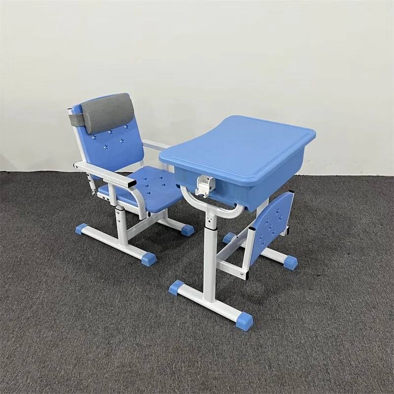 El ajuste multiengranaje escolar puede tumbarse, taburete de mesa plana de clase, juego de mesa y silla elevadora para almuerzo, función multiusos