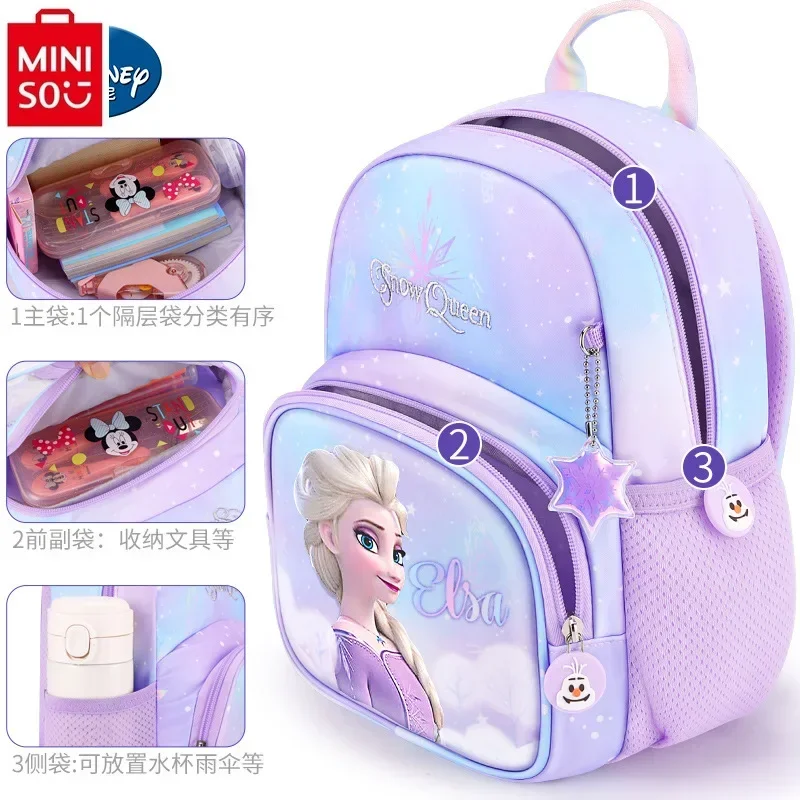 Disney Princess Elsa Children\'s Kindergarten Schoolbag Cute Female Frozen Female Princess Elsa Cartoon Anime Girl Shoulder Bag