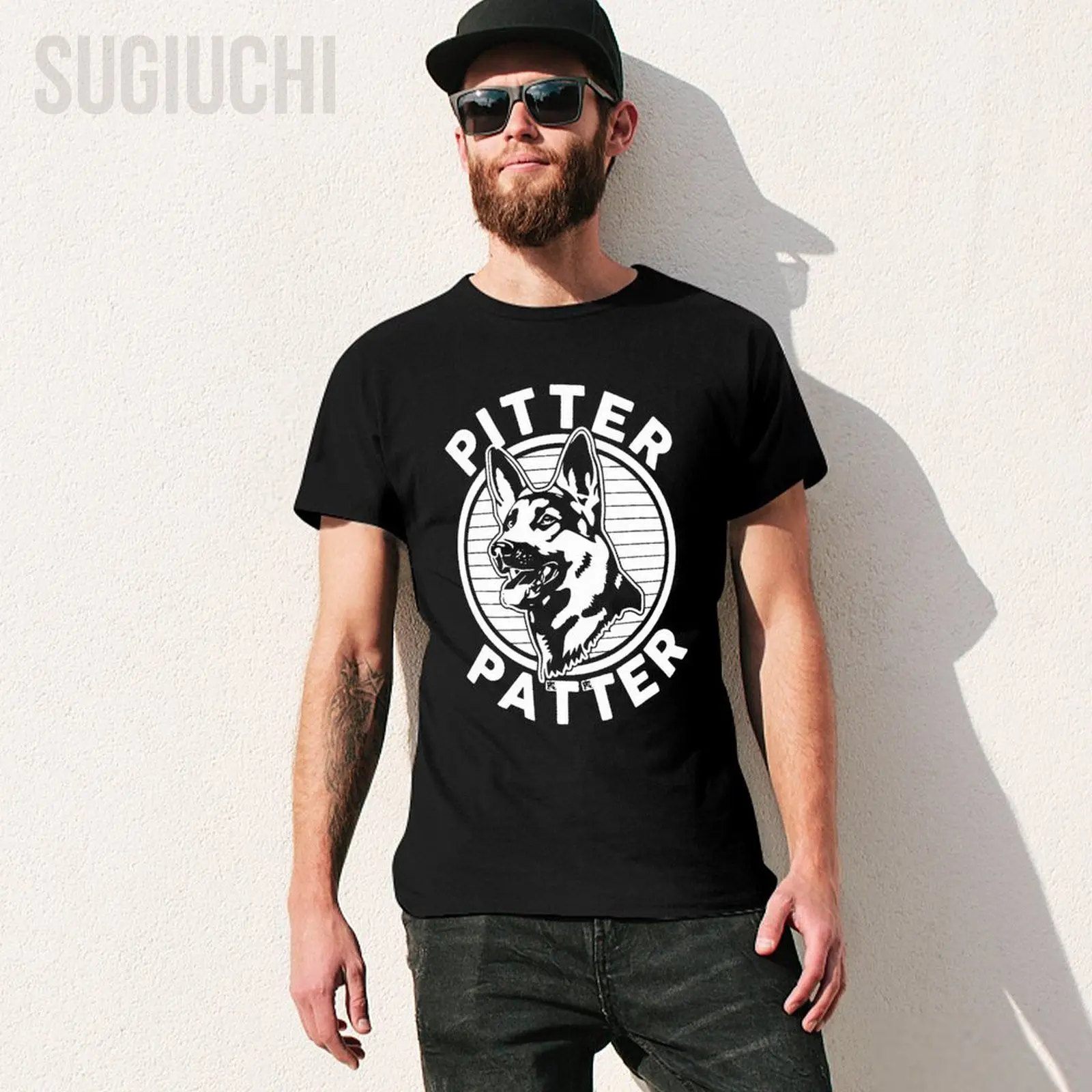 Men Pitter Patter - Dog German Shepherd Dog Rescue Woof Tshirt Tees O-neck T Shirts Women Boys 100% Cotton Short T-Shirt Unisex